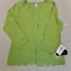 NWT embroidered silk blend cardigan